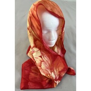 Adrienne Vittadini Women's Rectangle 100% Silk Scarf Floral 52"x11.5"